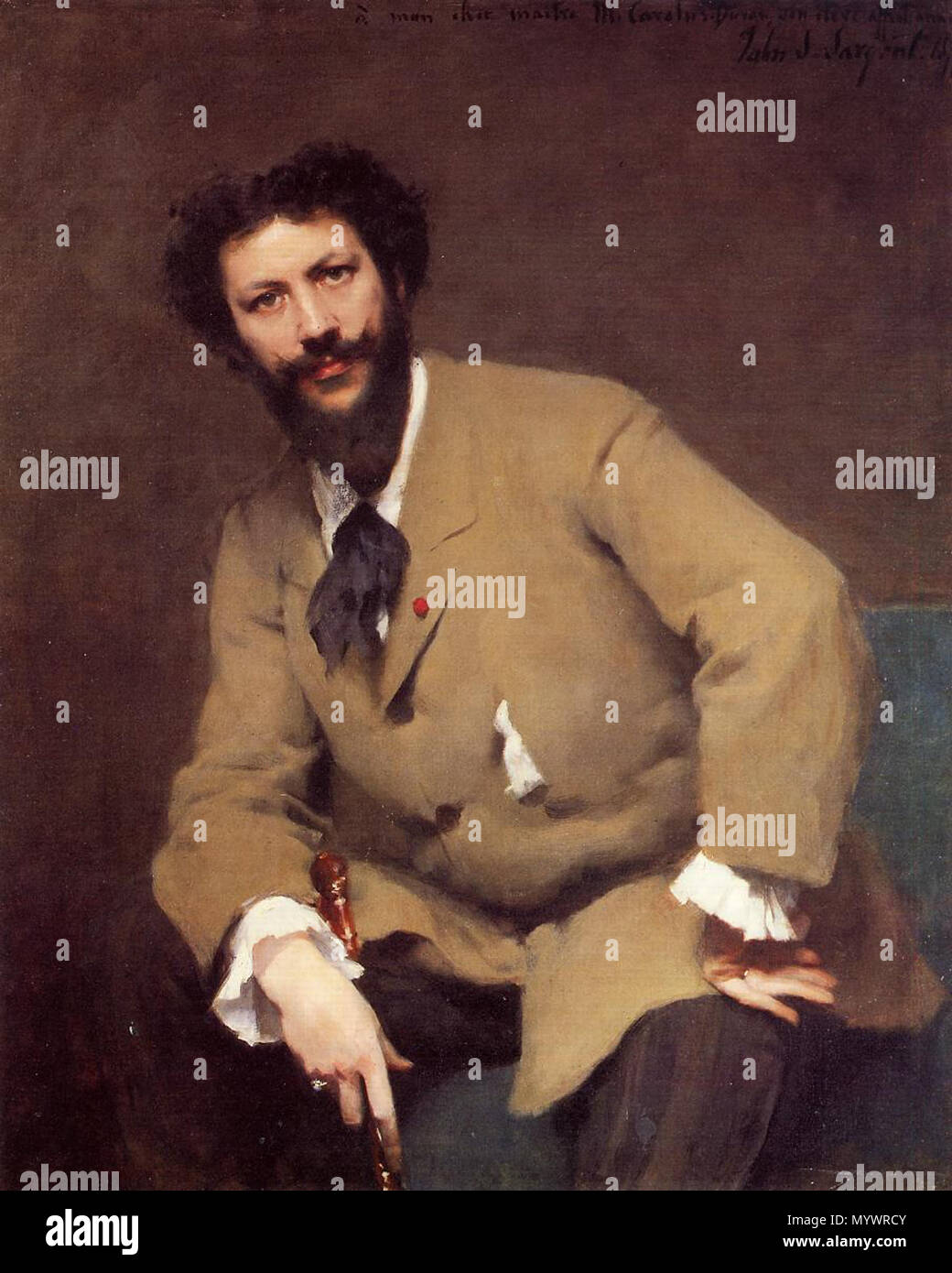 English: 'Portrait of the French painter Charles Auguste Émile Durand  (known as Carolus-Duran), by the American artist John Singer Sargent. From  the Sterling and Francine Clark Art Institute. Image courtesy of
