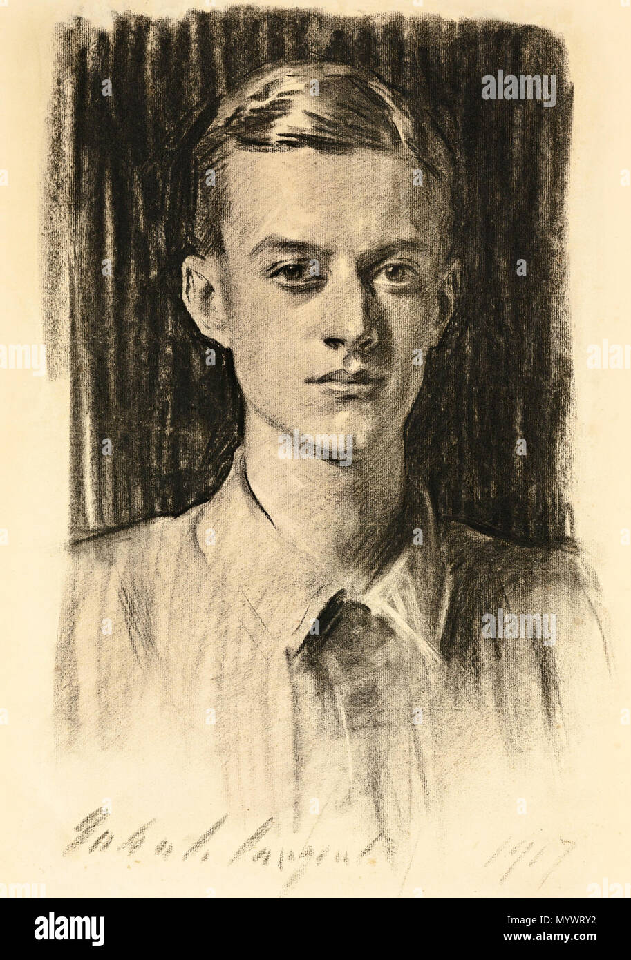 .  Français : Portrait de Quincy Adams Shaw (1896-1987) par John Singer Sargent (daté 1917). Coll. part.  . 1917 4 1917 Quincy Adams Shaw Jr by Sargent Stock Photo