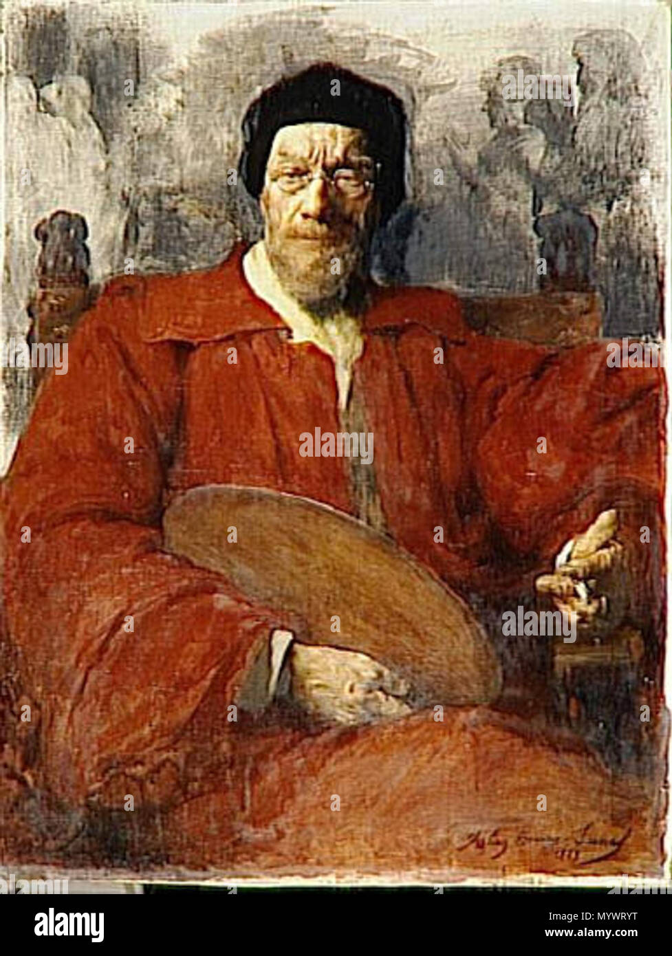 Portrait of Jean Paul Laurens (1838-1921), French painter . 1919 4  Beary-Saurel Jean-Paul Laurens Stock Photo - Alamy