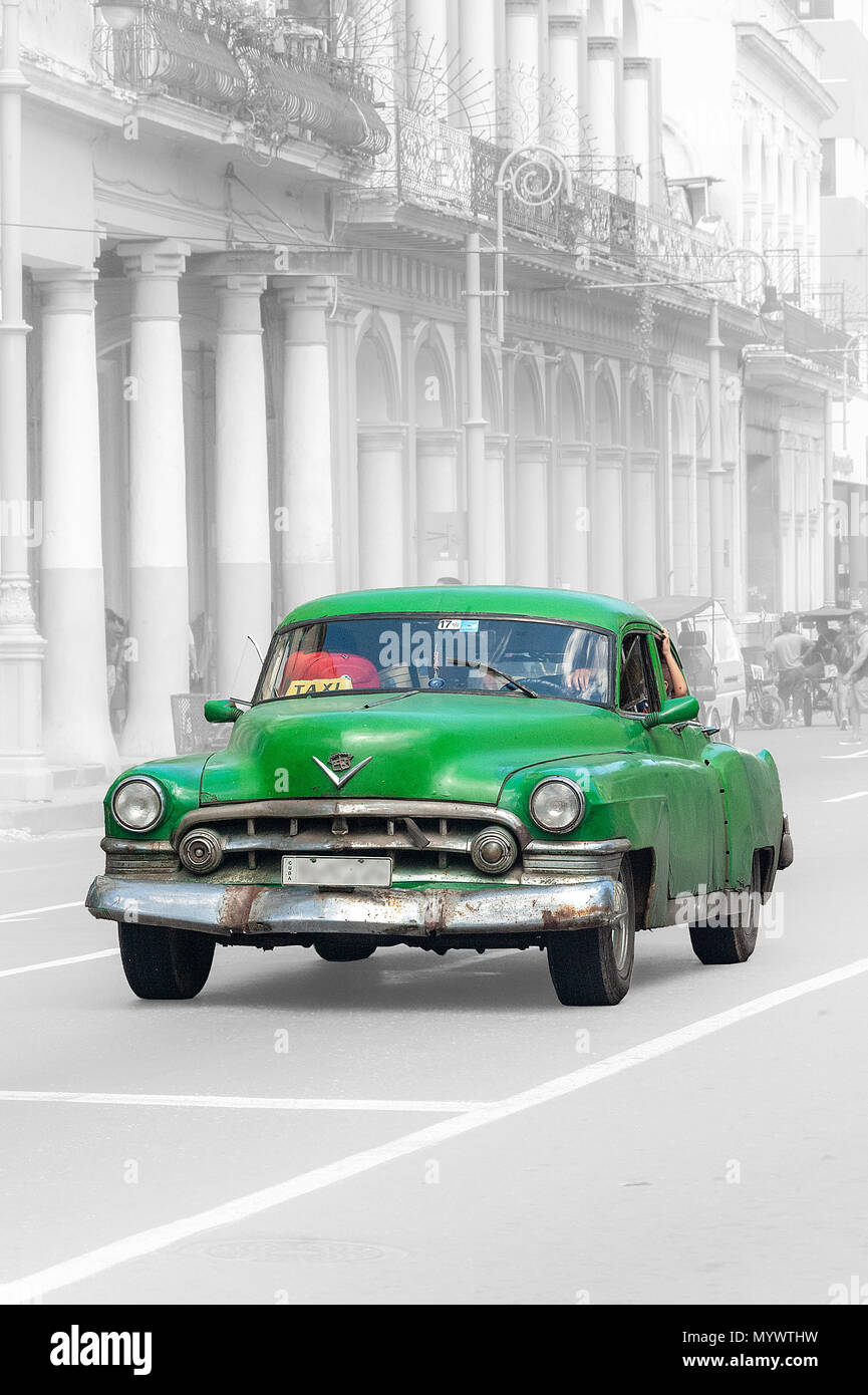 Old American car in Havana Cuba Stock Photo