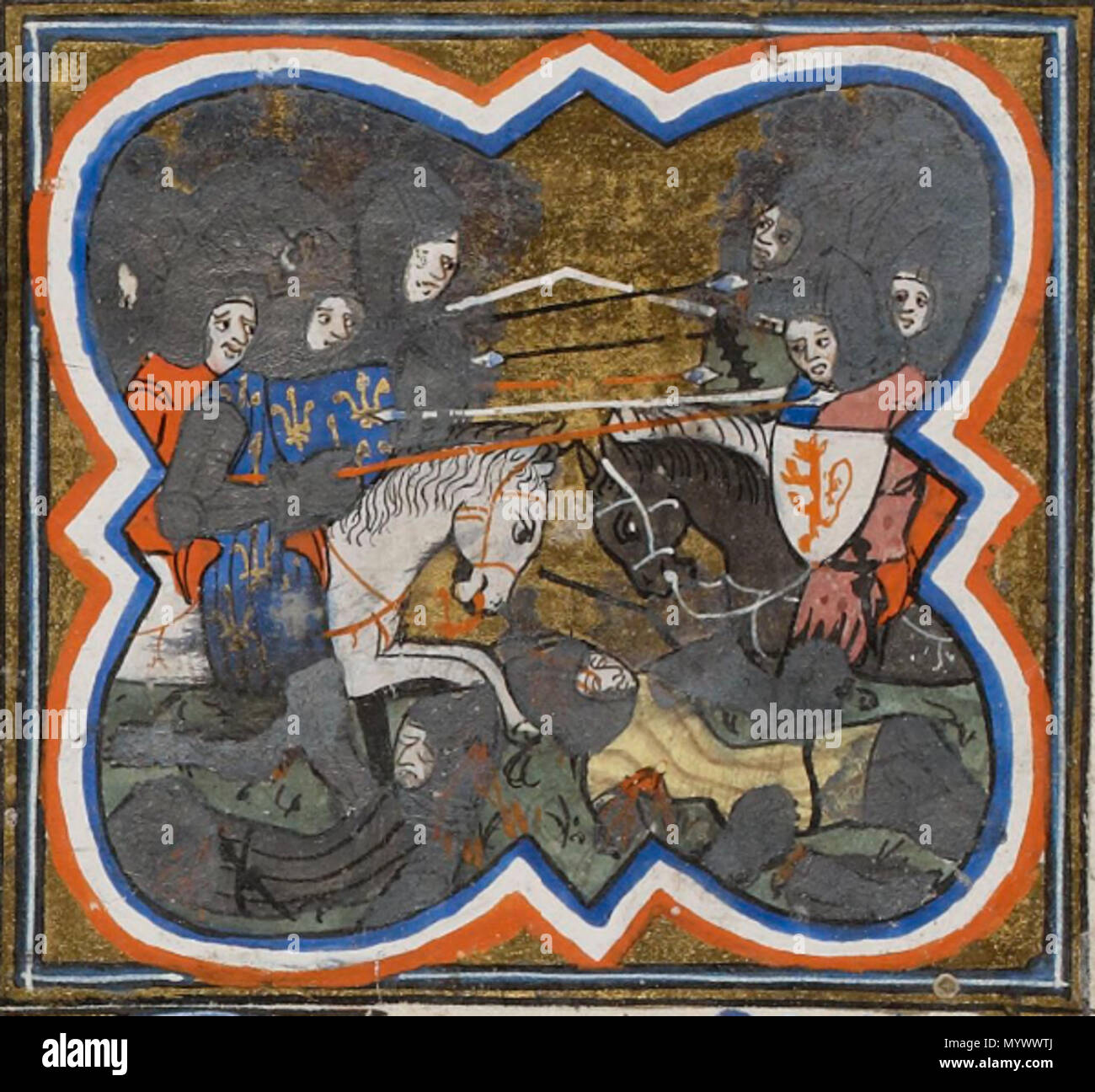 . Čeština Bataille de Cassel (1328) 14 Bataille de Cassel (1328 Stock