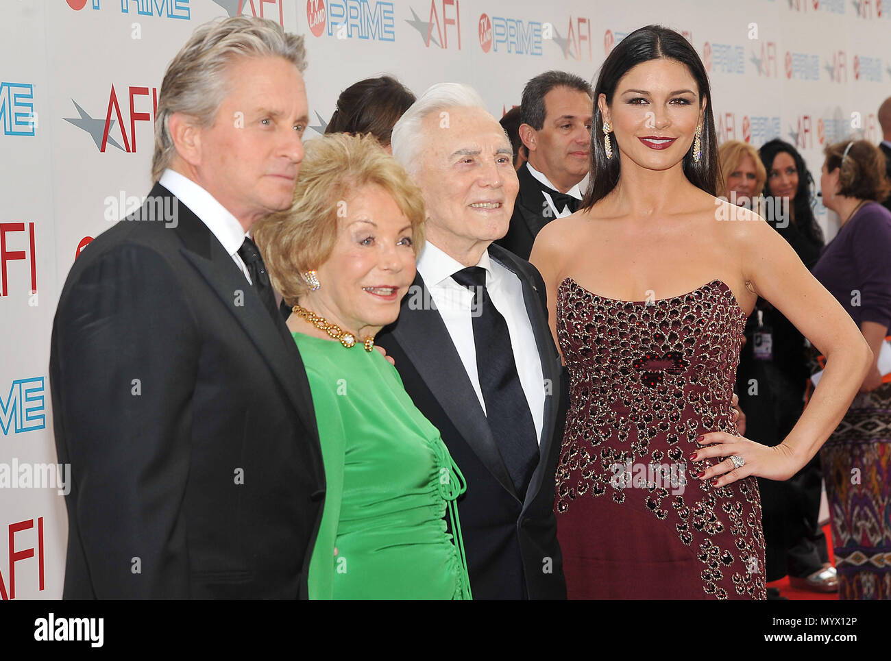 Michael Douglas, Anne Douglas,Kirk Douglas and Catherine ZetaJones