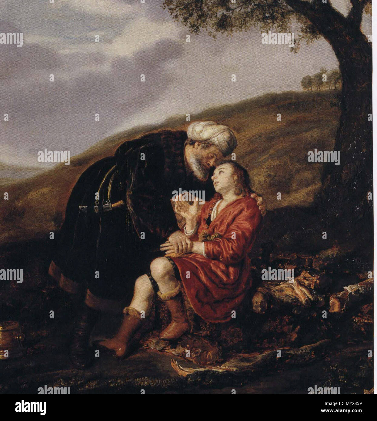 . Abraham and Isaac Before the Sacrifice . 1642 256 Abraham and Isaac before the Sacrifice, Jan Victors, 1642 Stock Photo