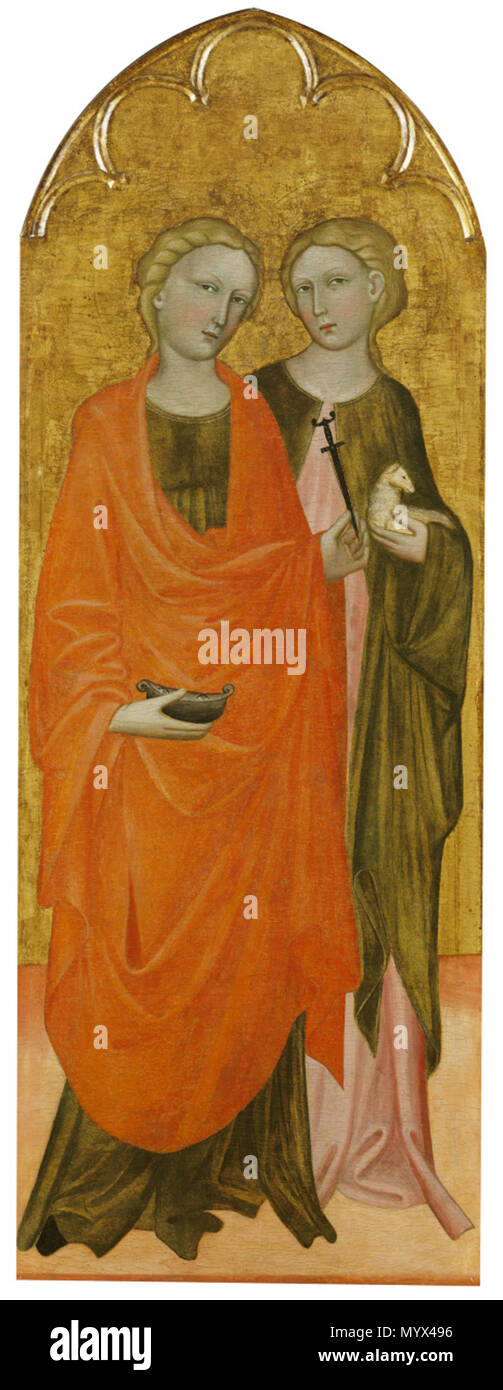 . Saints Lucy and Agnes . circa 1434 20 Saints Lucy and Agnes by Francesco di Andrea Anguilla Stock Photo