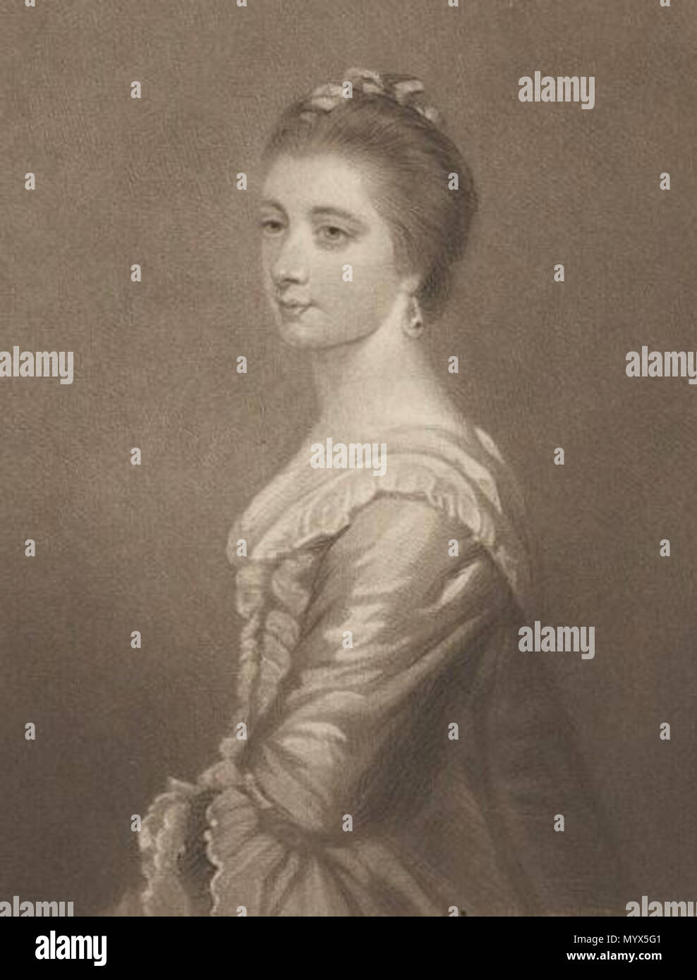 . English: Mary (née Wilkes) Hayley  . 1821. by Samuel William Reynolds, published by Henry Graves & Co, after Sir Joshua Reynolds mezzotint, published 1821 (1763) 69 Mary Wilkes Stock Photo