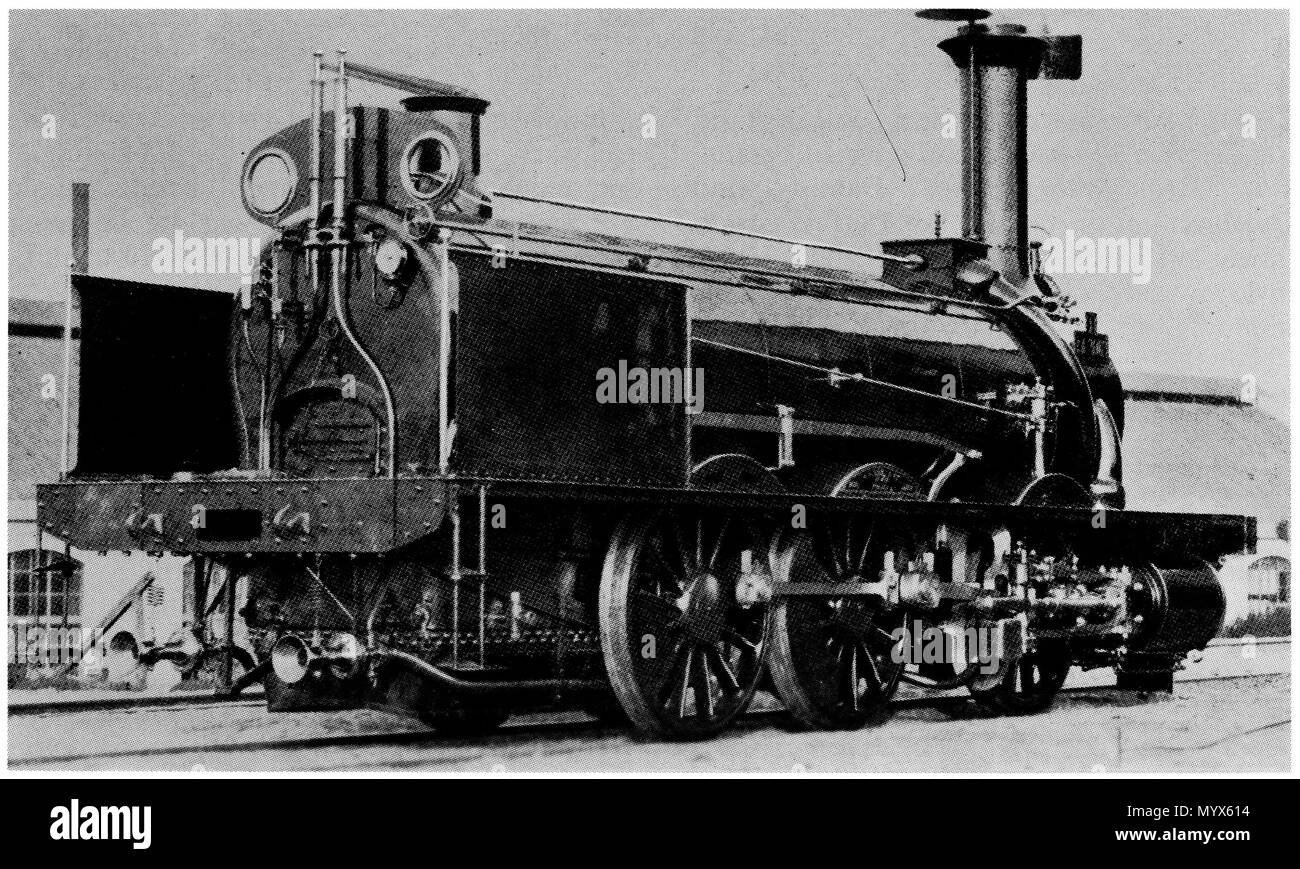 . Deutsch: Güterzuglocomotive C3T La Vaux, gebaut 1858 von J. F. Cail & Cie. zů Paris (Fabricationsnr. 658) für die Compagnie de l’Oueſt-Suisſe (Betribsnr. 1), 1866 an die Betribsgmeinſchafft Chemins de fer de la Suisſe Occidentale (Betribsnr. 51, ab 1871 Nr. 101), 1881 an die Suisſe-Occidentale-Simplon, 1889 mit neuem Keſſel ausgeſtattet, 1890 als Nr. 501 an die Jura–Simplon-Bahn, 1903 als D 3/3 Nr. 3351 von den Schweizeriſchen Bundesbahnen übernommen, 1916 an die Deutſche Heeresbahn, Abbruchjahr unbekannt.  . between 1857 and 1917. Unknown 2 LaVaux501C3TJSi Stock Photo