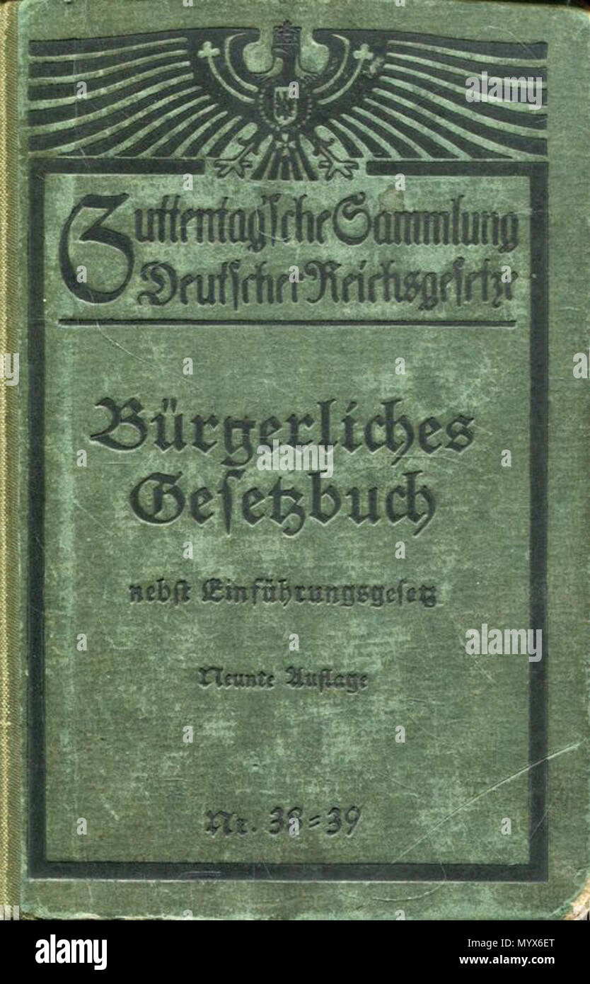 1 Bürgerliches Gesetzbuch (1920) Stock Photo