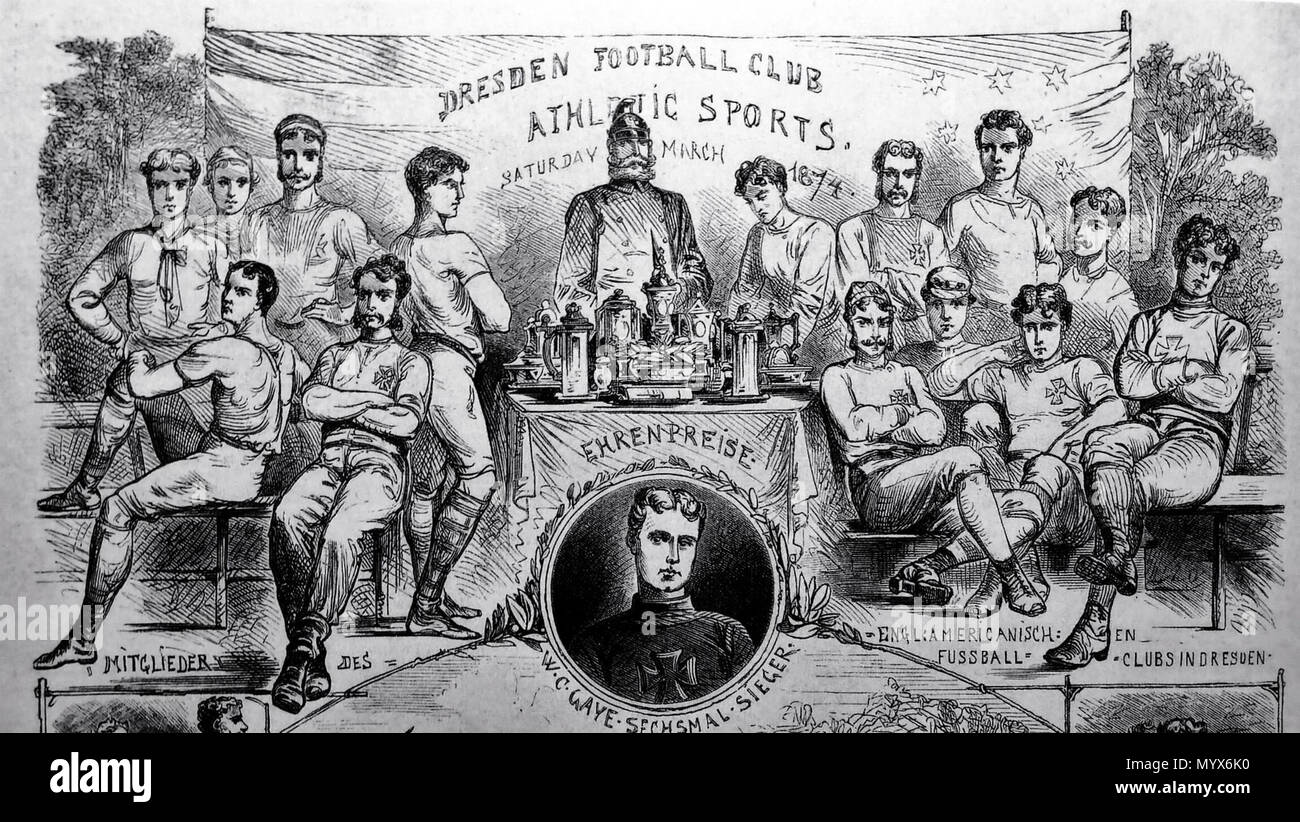 . English The Dresden Football Club team, a defunct club that was the