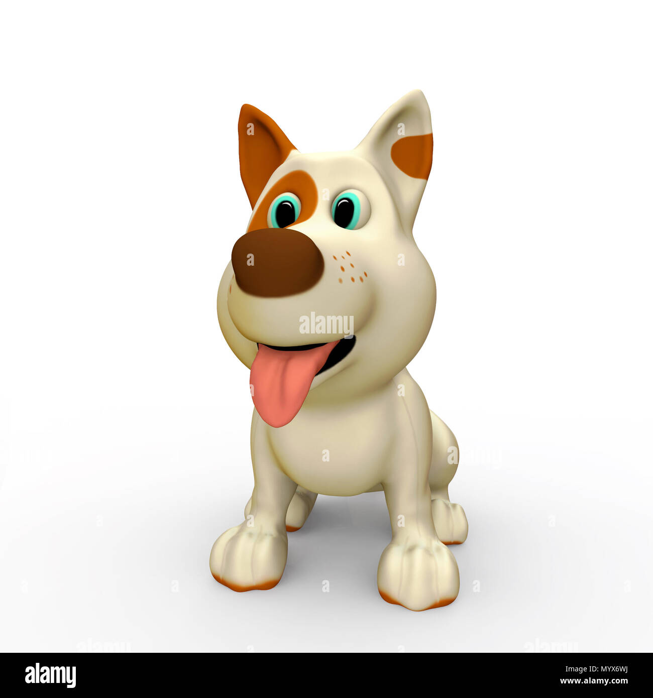 Cute dog on white background with shadow. 3D render illustration Stock  Photo - Alamy