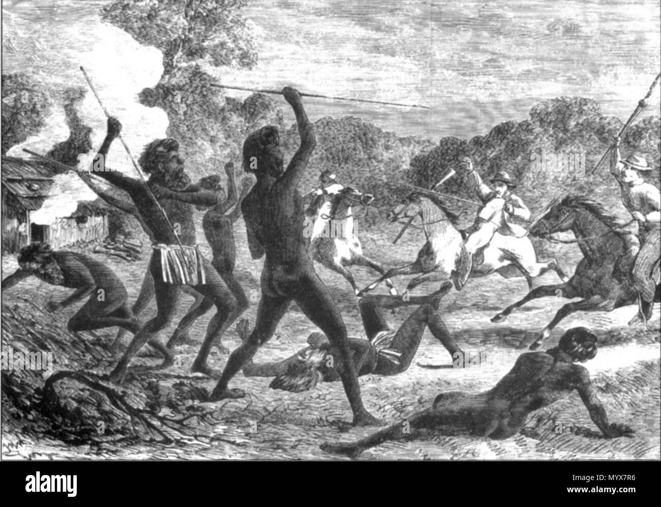 Aboriginals fighting against the europeans invading their natural homes 1 Aboriginals fighting against the europeans invading their natural homes Stock Photo - Alamy