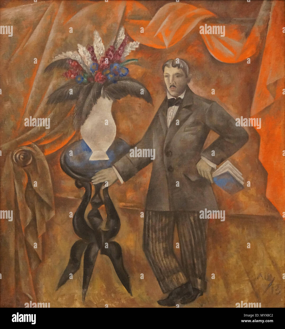 . English: Alexander Shevchenko (1883-1948), Portrait of a Poet (1913), oil on canvas, New Tretyakov Gallery, Moscow, Inv. 11958  . 26 May 2018, 13:45:54. As shown in the title 8 Alexander Shevchenko (1883-1948), Portrait of a Poet (1913), oil on canvas, New Tretyakov Gallery, Moscow, Inv. 11958 Stock Photo