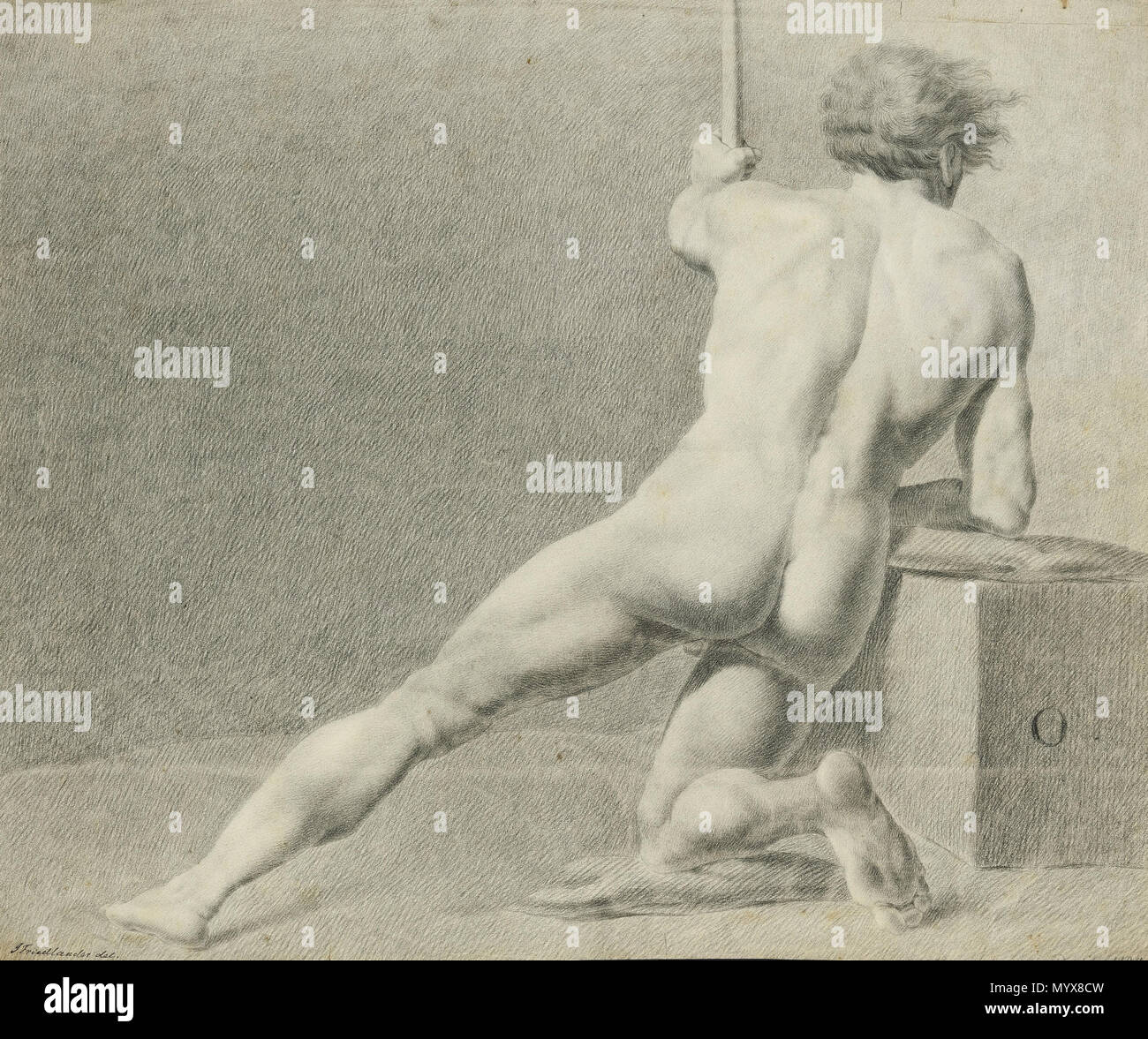 68 Male academy drawing (Friedlænder) Stock Photo