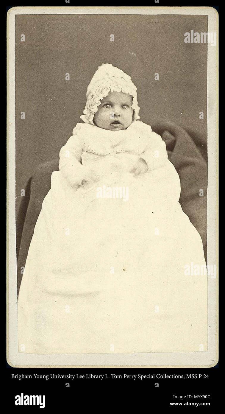 Call #: Mss P24 Box 2 Folder 8 . Baby dressed in white portrait. between circa 1875 and circa 1883 1 231 MSS P 24 B2 F8 Stock Photo
