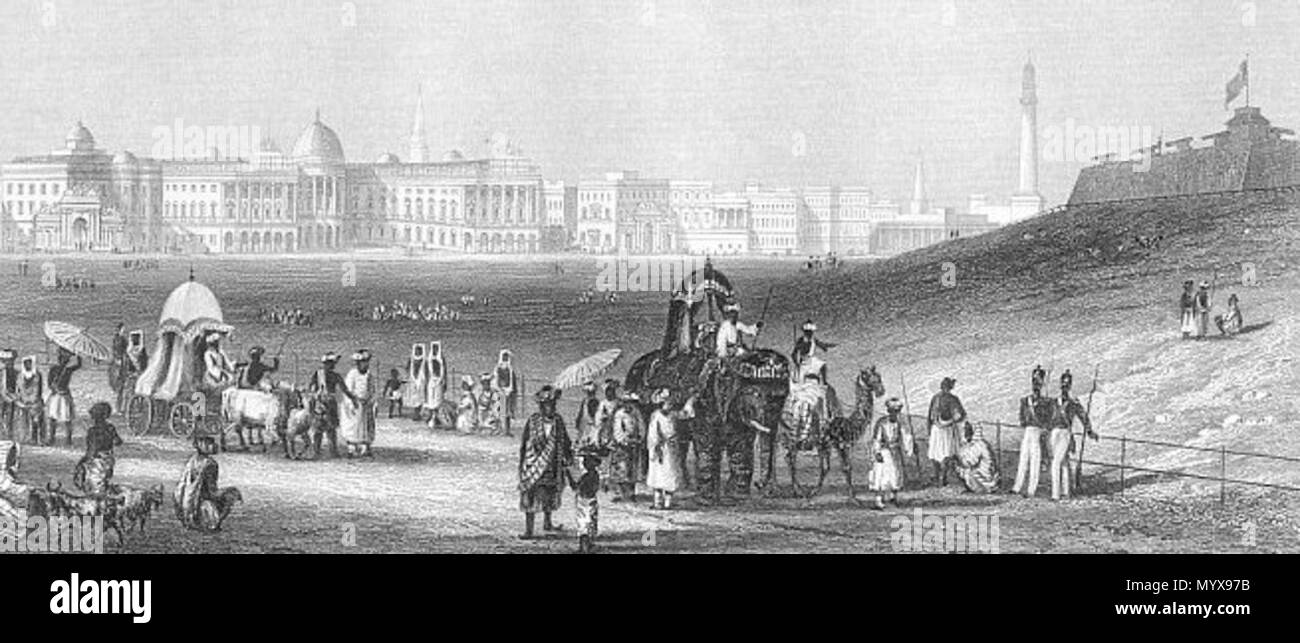 . English: Calcutta in 1850.  . 1850. Unknown 1 Calcutta 1850 Stock Photo