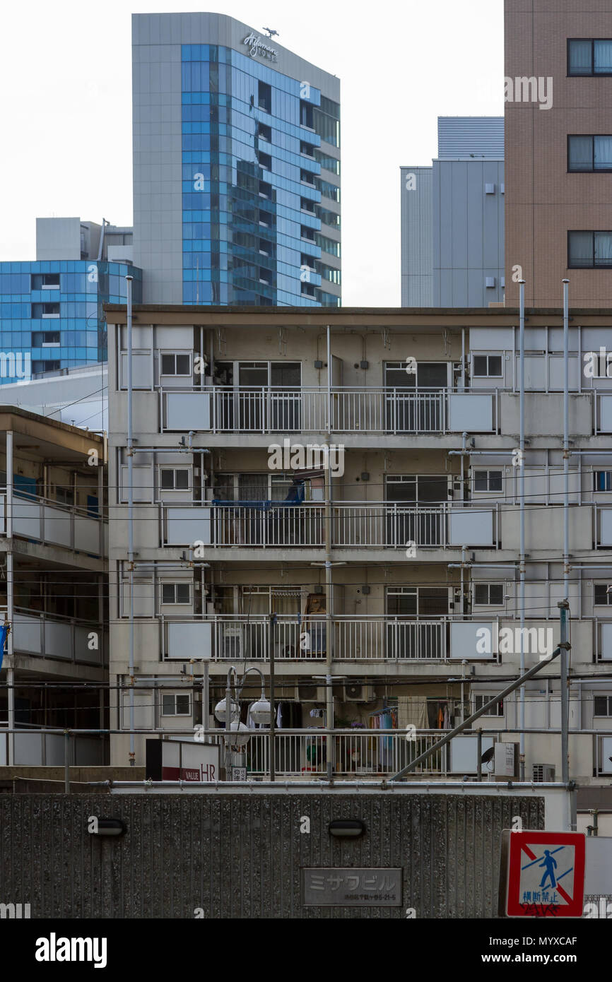 Government apartments called Danchi in Shinjuku, Tokyo, Japan Stock