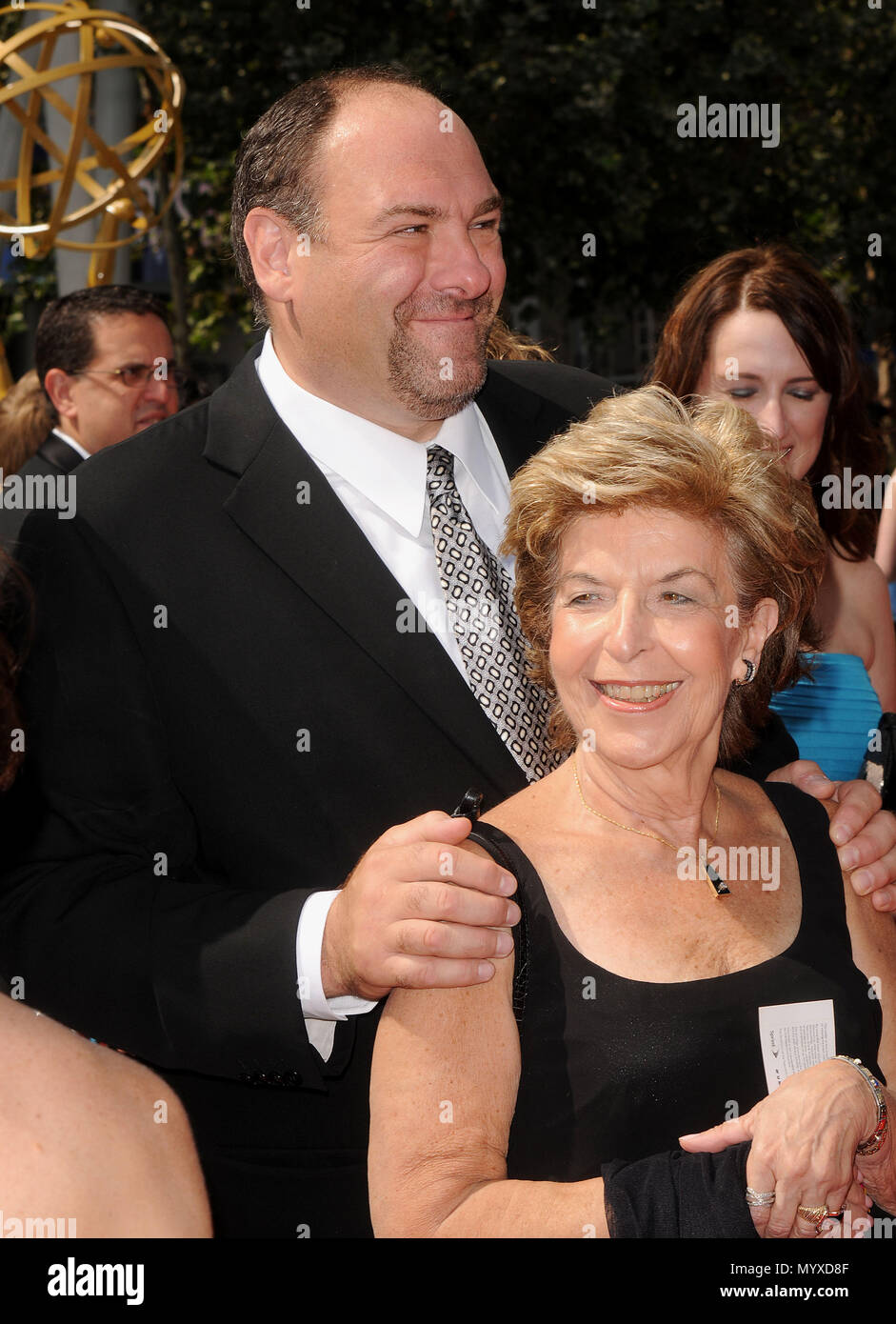 James Gandolfini and his mom  -  Creative Emmy Awards 2008 at the Nokia Theatre In Los Angeles.  three quarters smile GandolfiniJames mom 19  Event in Hollywood Life - California, Red Carpet Event, USA, Film Industry, Celebrities, Photography, Bestof, Arts Culture and Entertainment, Celebrities fashion, Best of, Hollywood Life, Event in Hollywood Life - California, Red Carpet and backstage, Music celebrities, Topix, Couple, family ( husband and wife ) and kids- Children, brothers and sisters inquiry tsuni@Gamma-USA.com, Credit Tsuni / USA, 2006 to 2009 Stock Photo