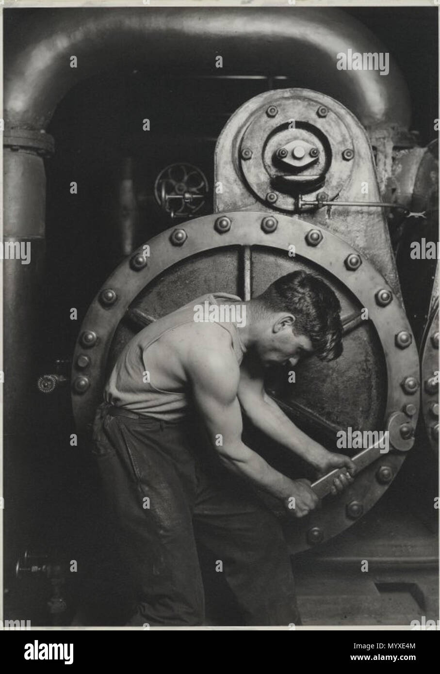 . Power House Mechanic . between 1920 and 1921 17 Brooklyn Museum - Power House Mechanic - Lewis Wickes Hine Stock Photo