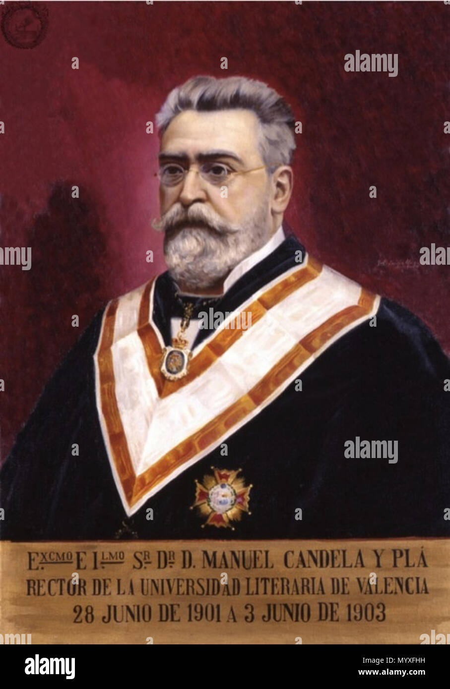 Español: Manuel Candela y Pla, rector de la Universidad literaria de  Valencia (1901-1903), Universidad de Velencia . circa 1903. Julio Cebrián  Mezquita 21 Cebrian-manuel candela pla Stock Photo - Alamy