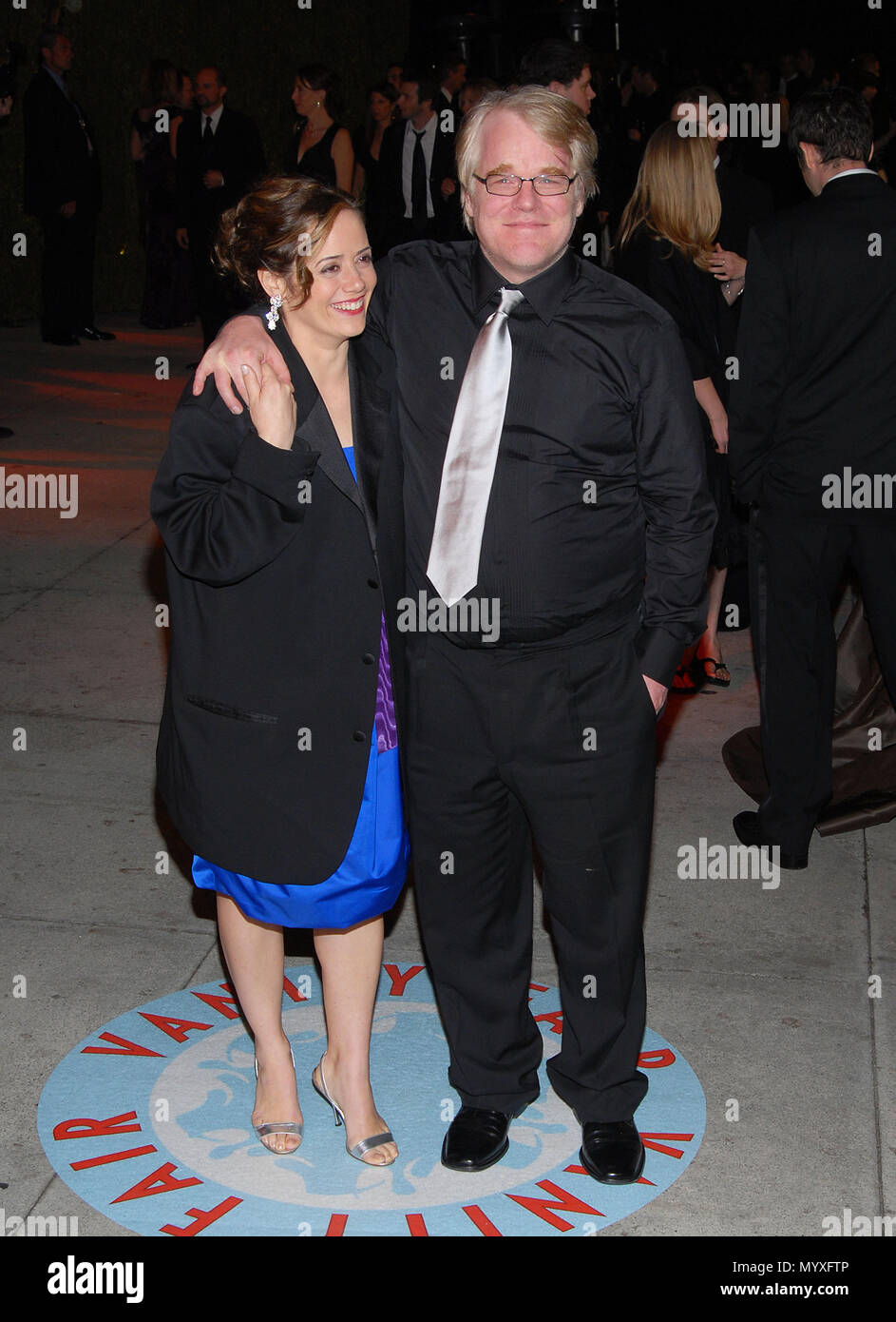 Philip Seymour Hoffman arriving at the Vanity Fair party for the