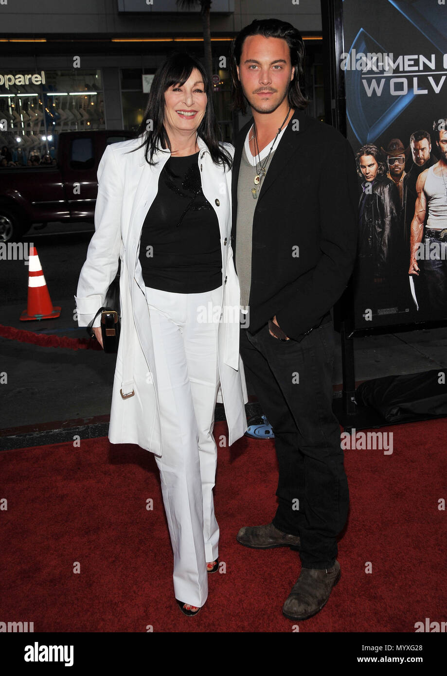 Anjelica Huston and son Jack   - X-Men_Wolverine Industry Screening at the Chinese Theatre In Los Angeles.HustonAnjelica_JackHuston_son_78  Event in Hollywood Life - California, Red Carpet Event, USA, Film Industry, Celebrities, Photography, Bestof, Arts Culture and Entertainment, Celebrities fashion, Best of, Hollywood Life, Event in Hollywood Life - California, Red Carpet and backstage, Music celebrities, Topix, Couple, family ( husband and wife ) and kids- Children, brothers and sisters inquiry tsuni@Gamma-USA.com, Credit Tsuni / USA, 2006 to 2009 Stock Photo