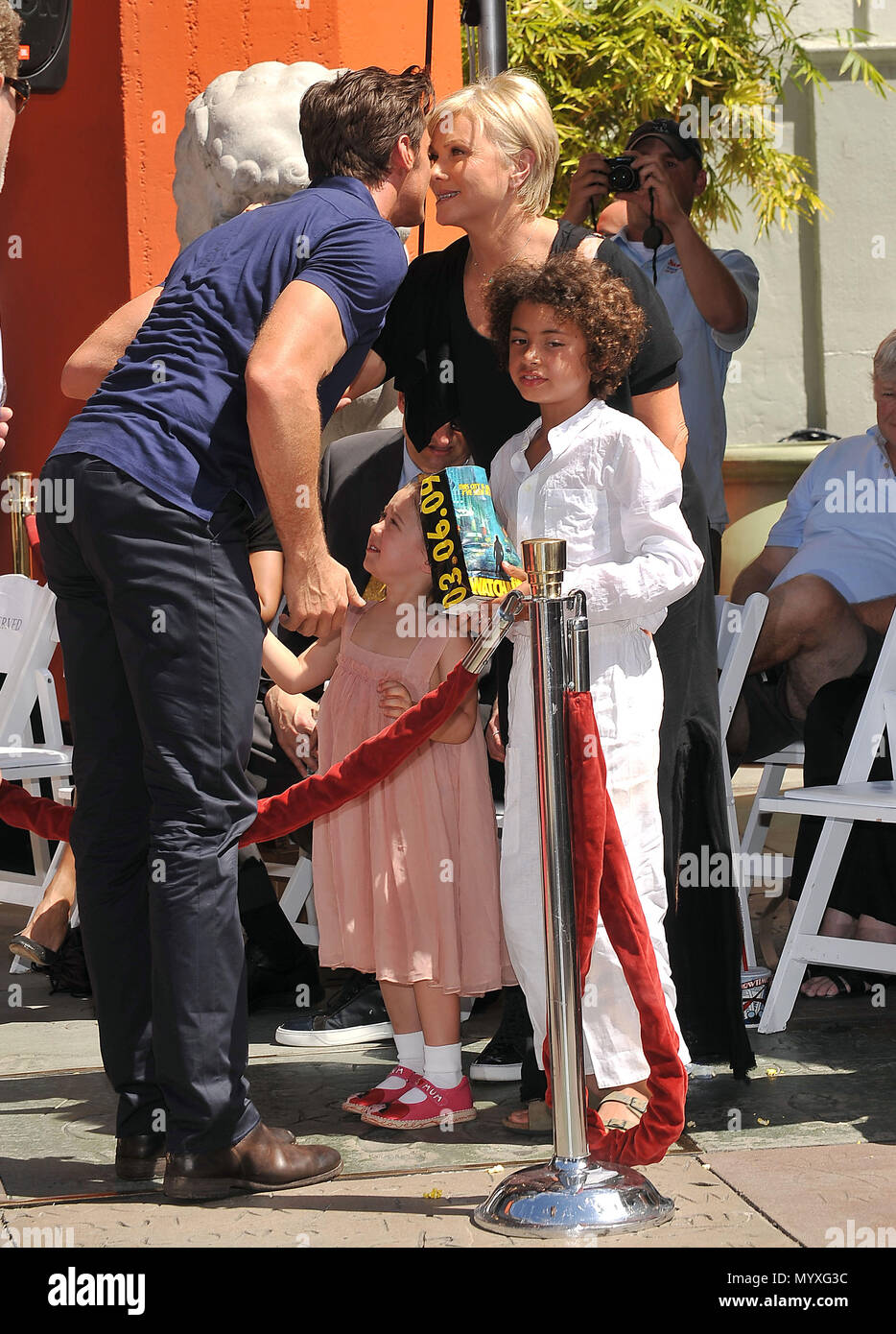 Hugh Jackman with wife Deborra-Lee Furness Jackman and son and daughter -  Hugh Jackman Honored with hand and footprint at the Chinese Theatre in Los   Deborra-Lee Furness kids 23 Event in