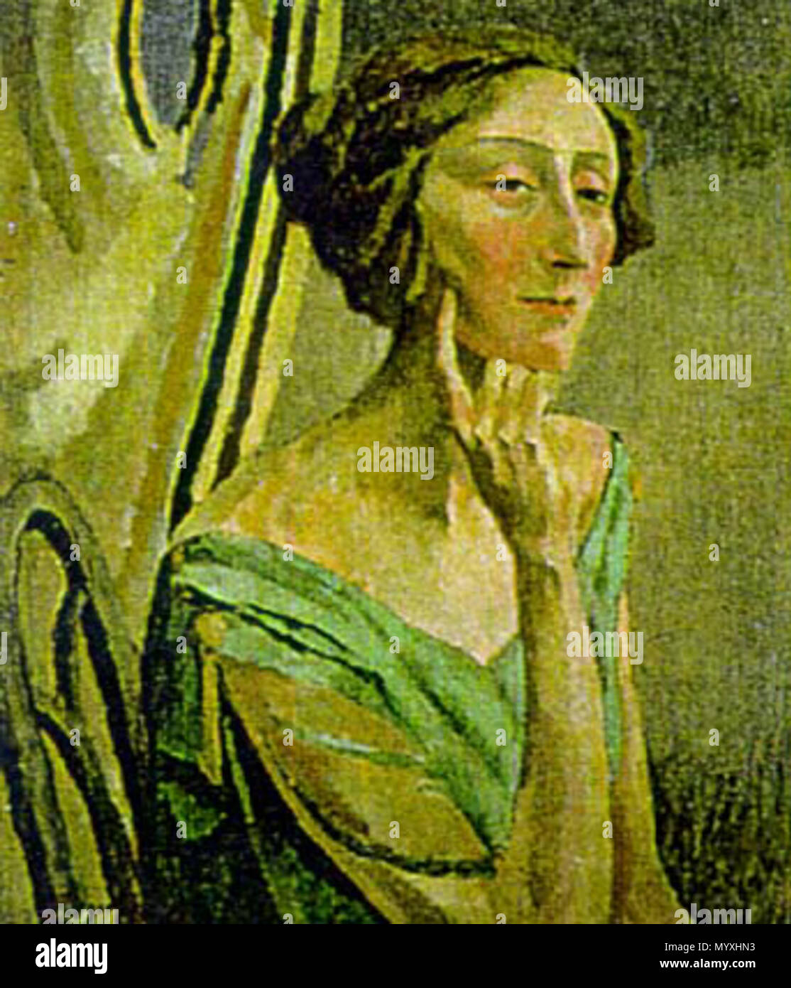 . English: A portrait of en:Edith Sitwell by en:Roger Fry, 1915, oil on canvas.  . 1915. Roger Fry († 1934) 28 Edithsitwell Stock Photo