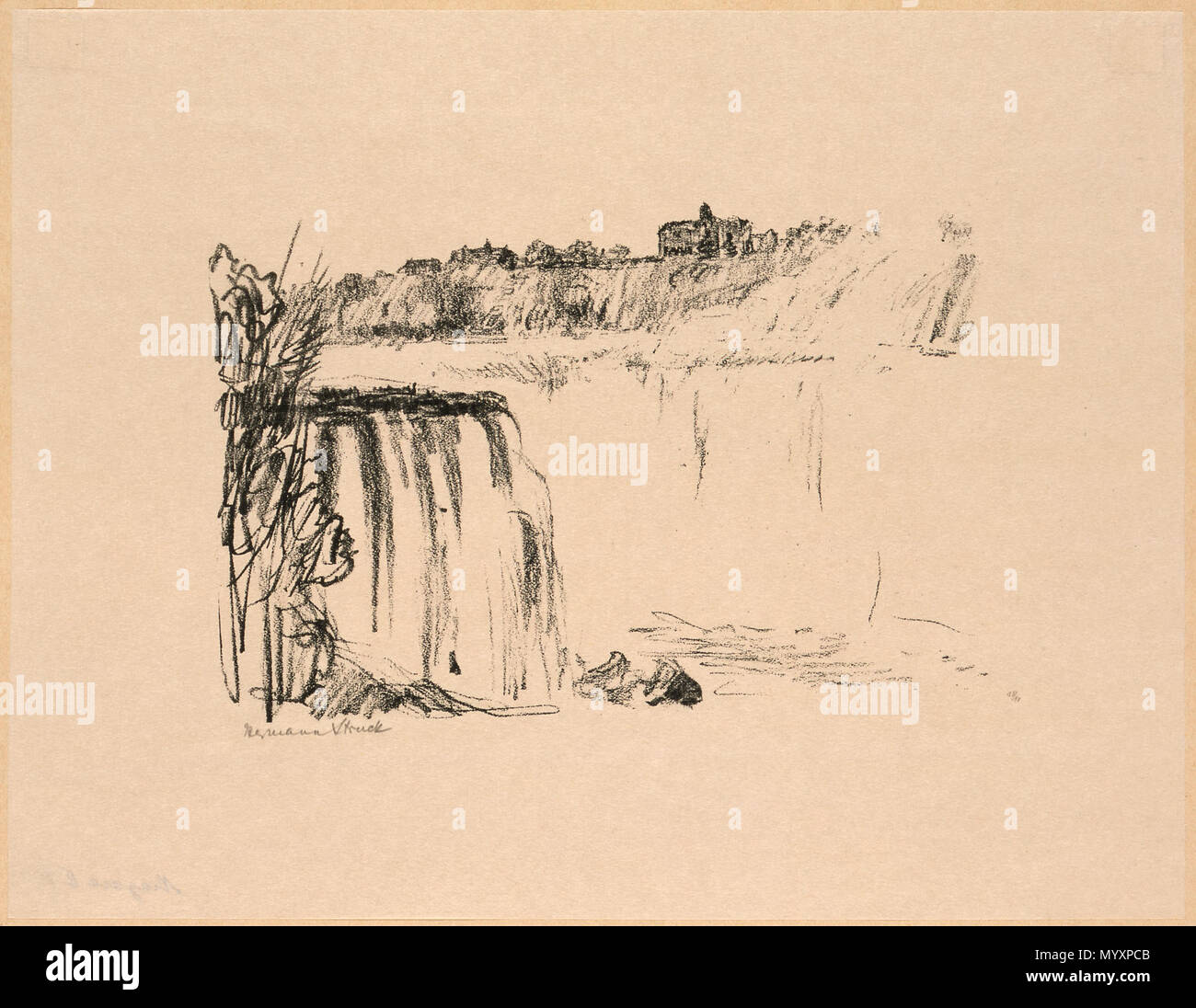 .  Deutsch: Niagara II. Aus der Mappe 'Amerikanische Reisebilder' von Hermann Struck (1876-1944) . 1912 46 Hermann Struck Grafik JMBerlin 2002 234 40 Stock Photo