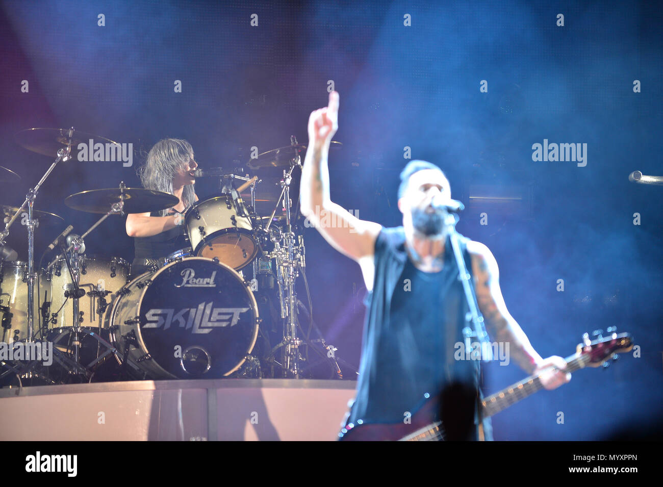 of Skillet in concert at the Miramar Regional Park Ampitheatre on May 6