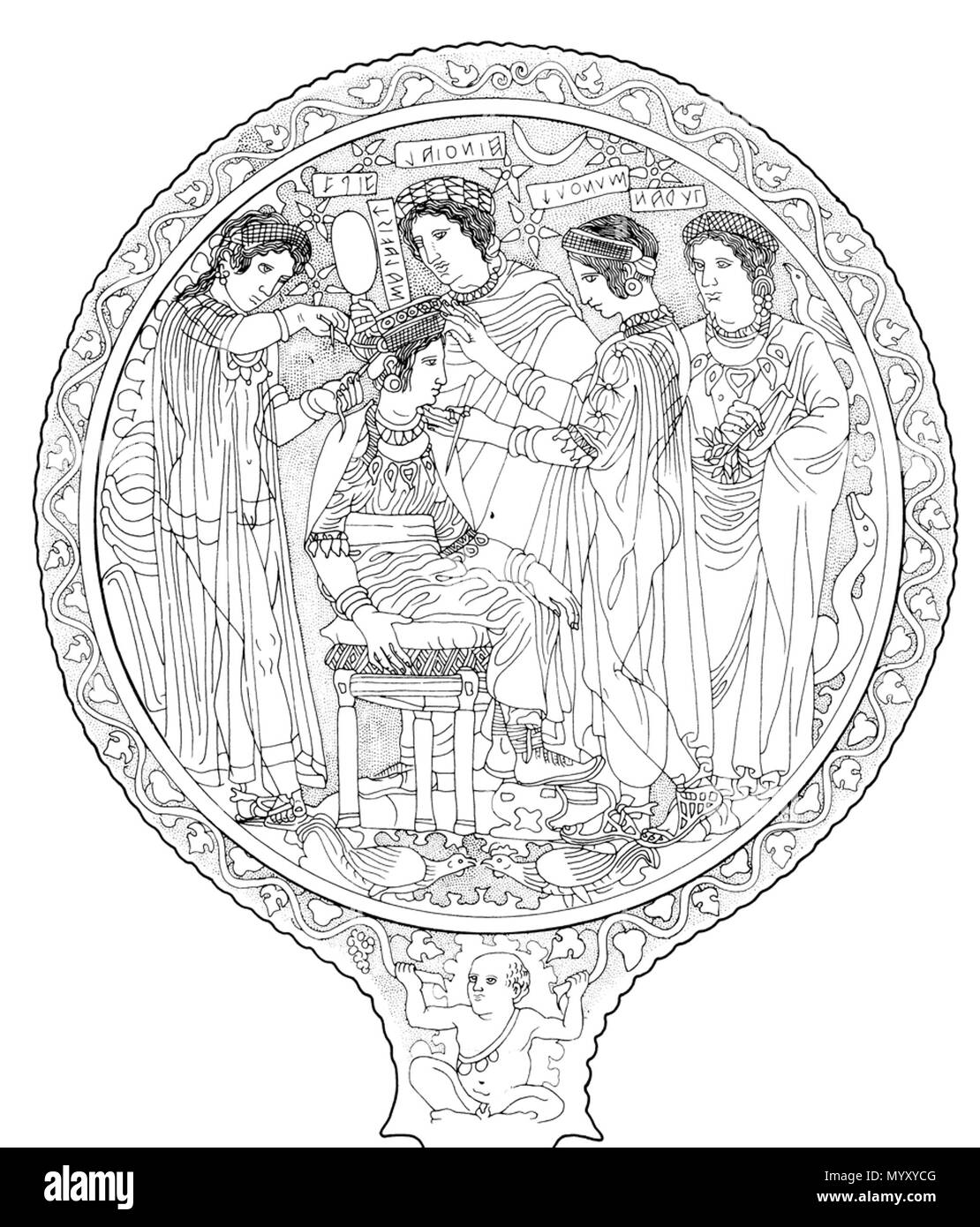 . English Etruscan Bronze mirror. London, British Museum. Ca. 350 BCE