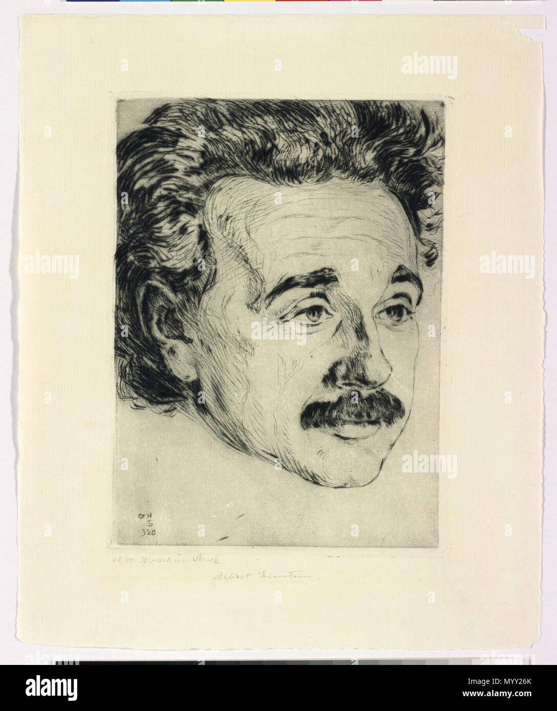 .  Deutsch: Porträt Albert Einstein (1879-1955) . 1920 47 Hermann Struck Grafik JMBerlin GDR 97 3 12 Stock Photo