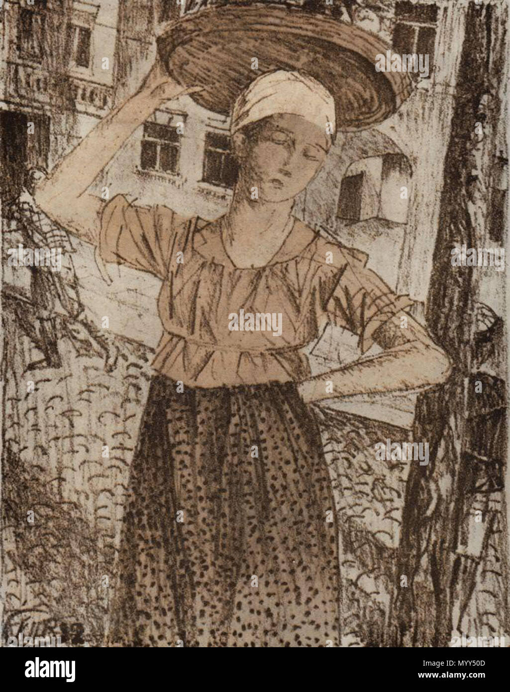 60 Kuzma Petrov-Vodkin разносчица 1922 Stock Photo - Alamy