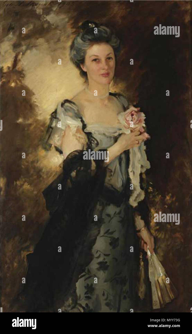 . English: Mrs. William Crowninshield Endicott Jr. John Singer Sargent -- American painter 1903 Private collection Oil on canvas 142.2 by 88.5 cm (56 by 35 in.) signed John S. Sargent and dated 1903, u.l. Jpg: Sothebys  . 1903. John Singer Sargent Born: January 12, 1856, Florence Died: April 14, 1925, London, United Kingdom 72 Mrs. William Crowninshield Endicott Jr Stock Photo