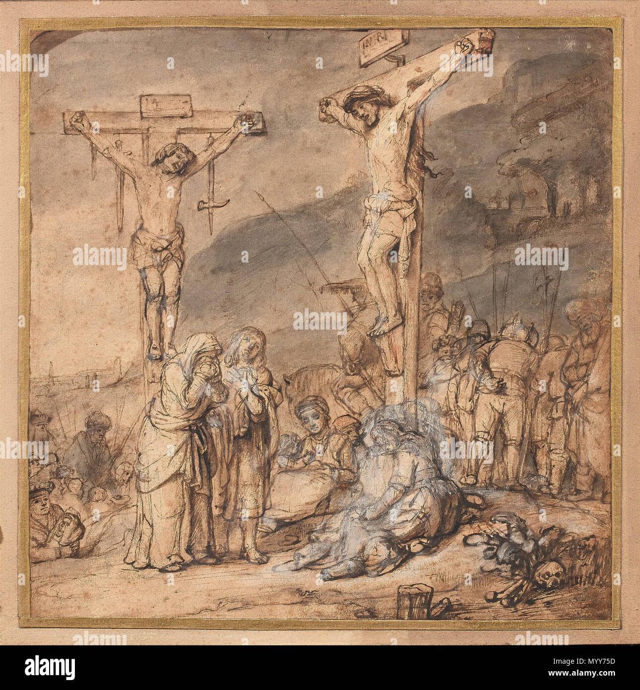 .  Français : La Crucifixion .    Samuel van Hoogstraten  (1627–1678)     Alternative names Samuel van Hoochstraten, Samuel van Hoogstraaten, Batavier  Description Dutch painter, draughtsman, printmaker and writer  Date of birth/death 2 August 1627 19 October 1678  Location of birth/death Dordrecht Dordrecht  Work period 1640-1678  Work location Dordrecht (1640), Amsterdam (1641-1644), Dordrecht (1647-1651), Vienna (1651-1654), Rome (1652), Dordrecht (1654-1662), London (1662-1666), The Hague (1668-1671), Dordrecht (1671-1678)  Authority control  : Q436797 VIAF: 24718773 ISNI: 0000 0000 8365 3 Stock Photo
