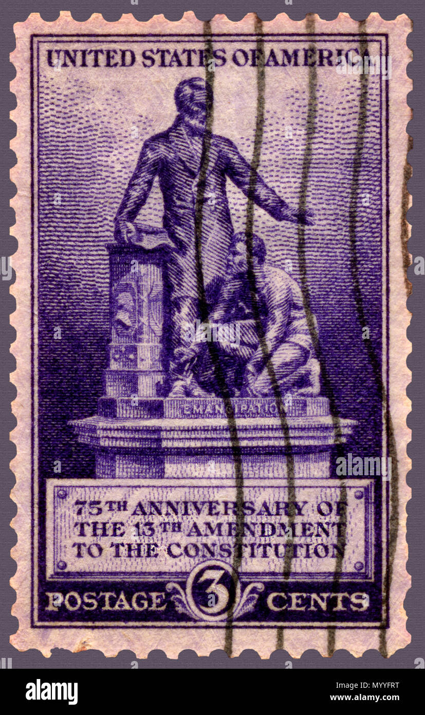 Emancipation: 13th Constitution Amendment Postage Stamp Stock Photo