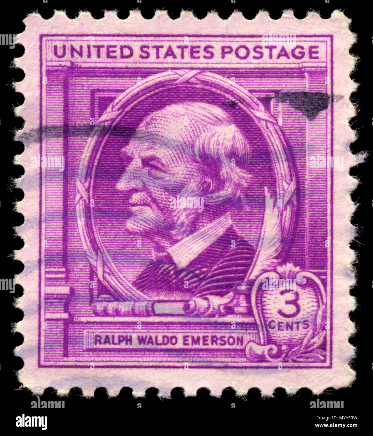 Poet Ralph Waldo Emerson Postage Stamp Stock Photo
