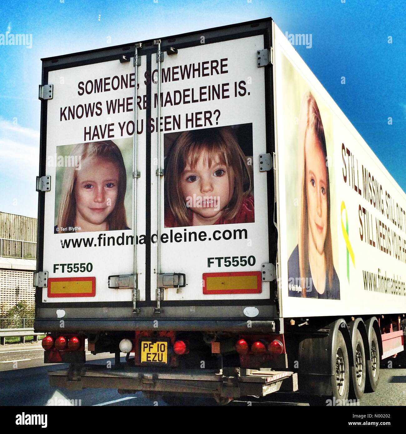 Dartford, Kent, UK. 06th Apr, 2015. Madeleine McCann lorry Credit:  James Clarke Images/StockimoNews/Alamy Live News Stock Photo