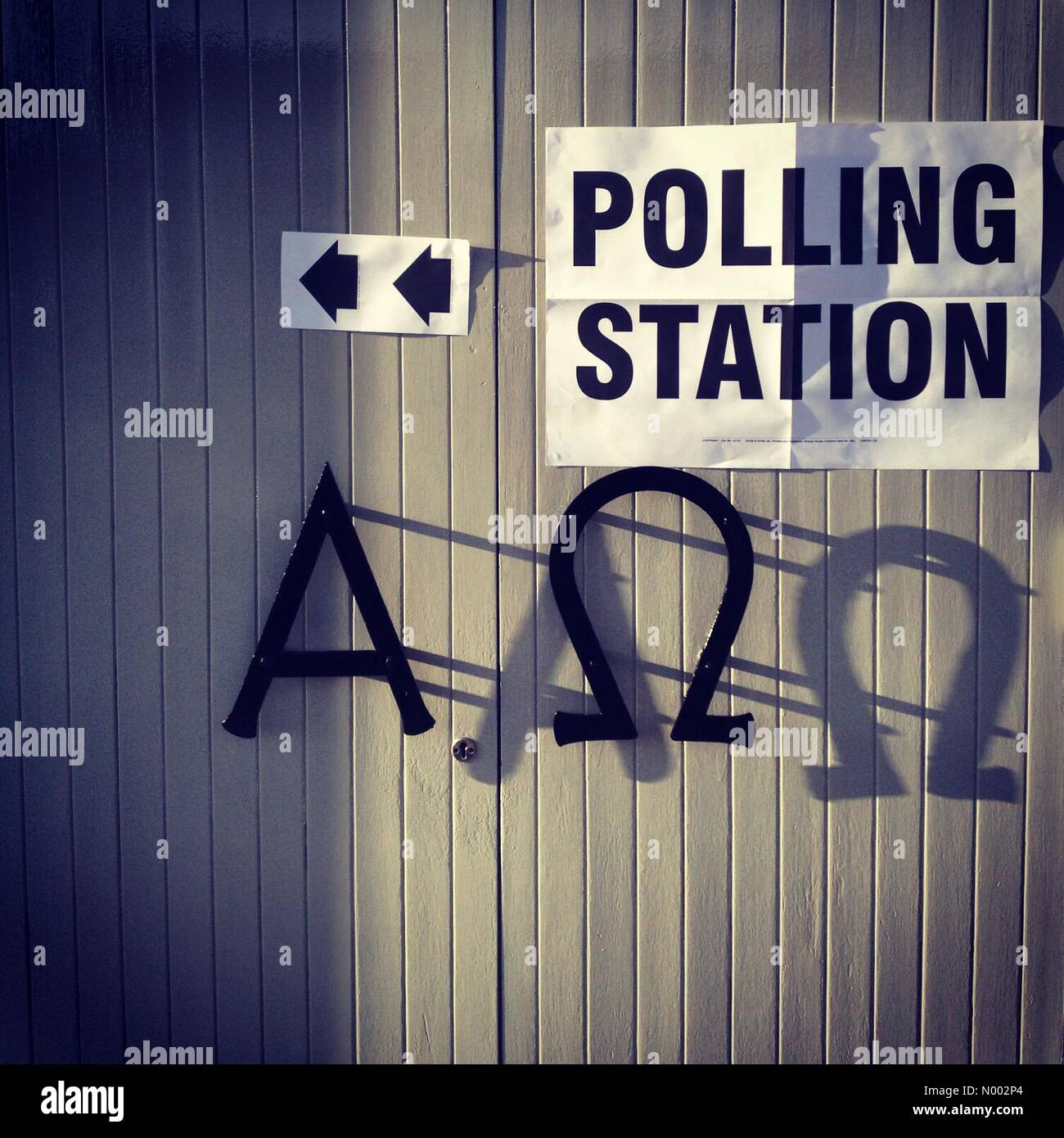 Polling station sign in UK Stock Photo