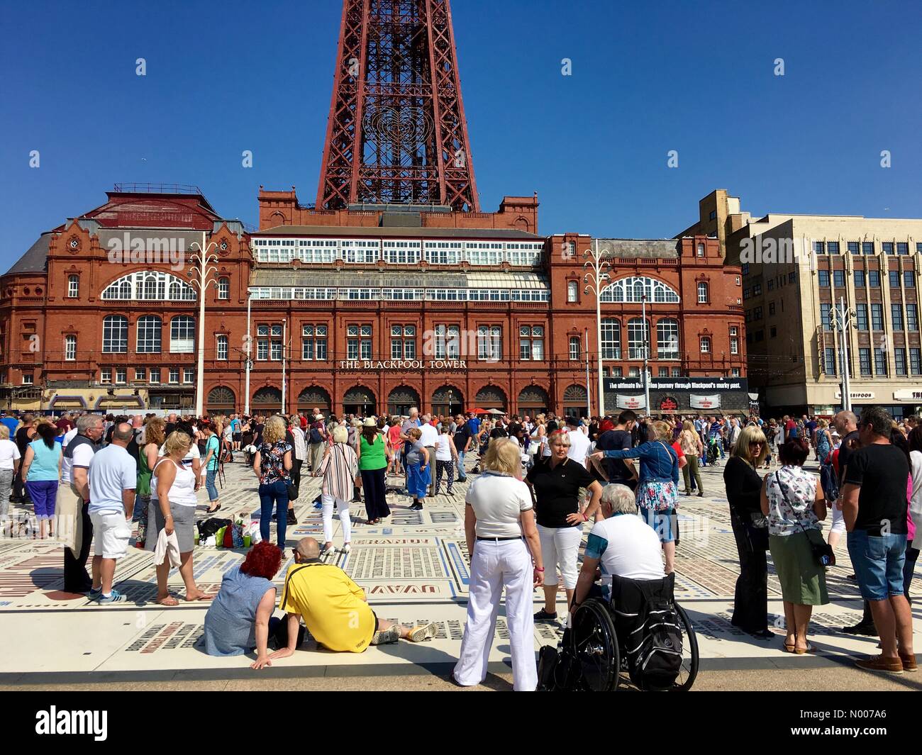 Blackpool, UK. 29th May, 2016. UK weather, sunny day at Blackpool. All day Northern Soul event in front of the Tower Credit:  Lancashire Images / StockimoNews/Alamy Live News Stock Photo
