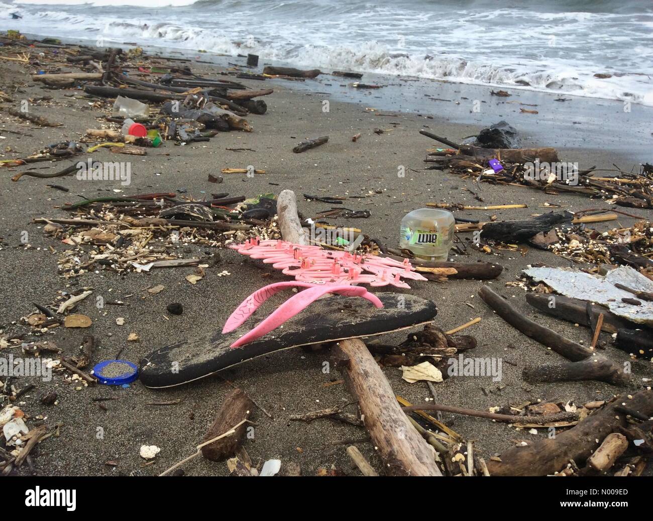 Guanacaste Playa Matapalo, Costa Rica. 27th Nov, 2016. Debris washed up