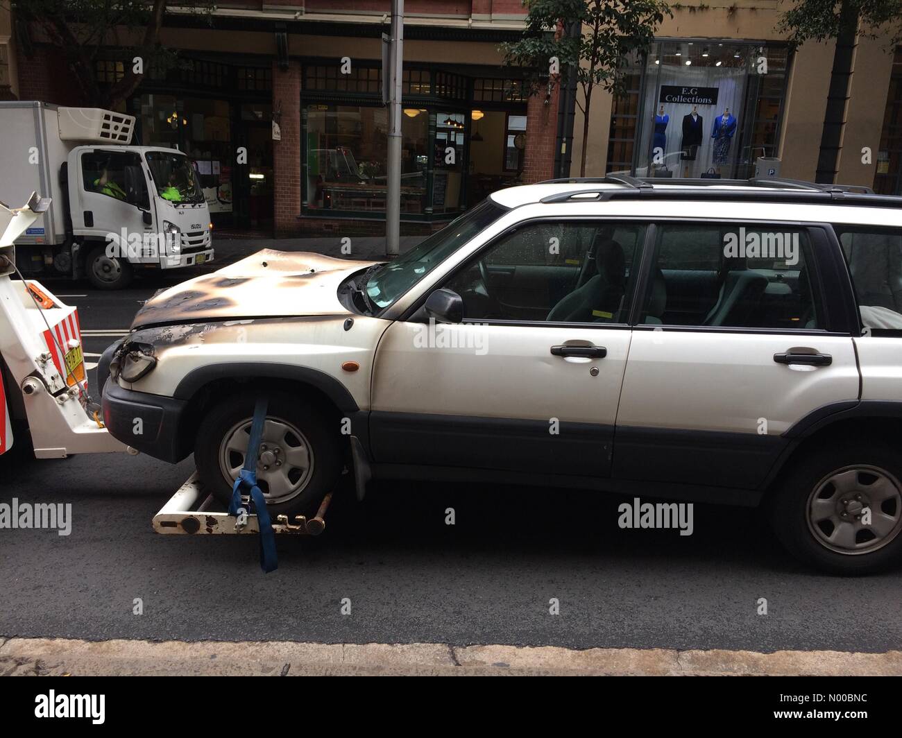 Sydney, Australia. 15th March, 2017. Aftermath of Sydney harbour bridge car fire, Sydney