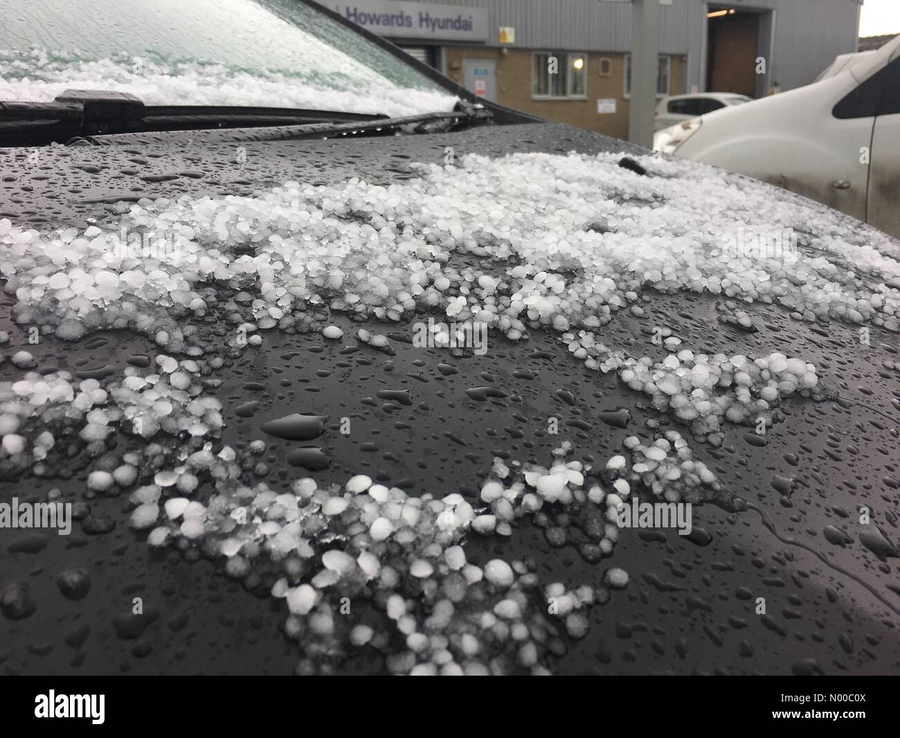 Somerset England UK Weather Hailstones Settle In Yeovil Somerset somerset-england-uk-weather-hailstones-settle-in-yeovil-somerset
