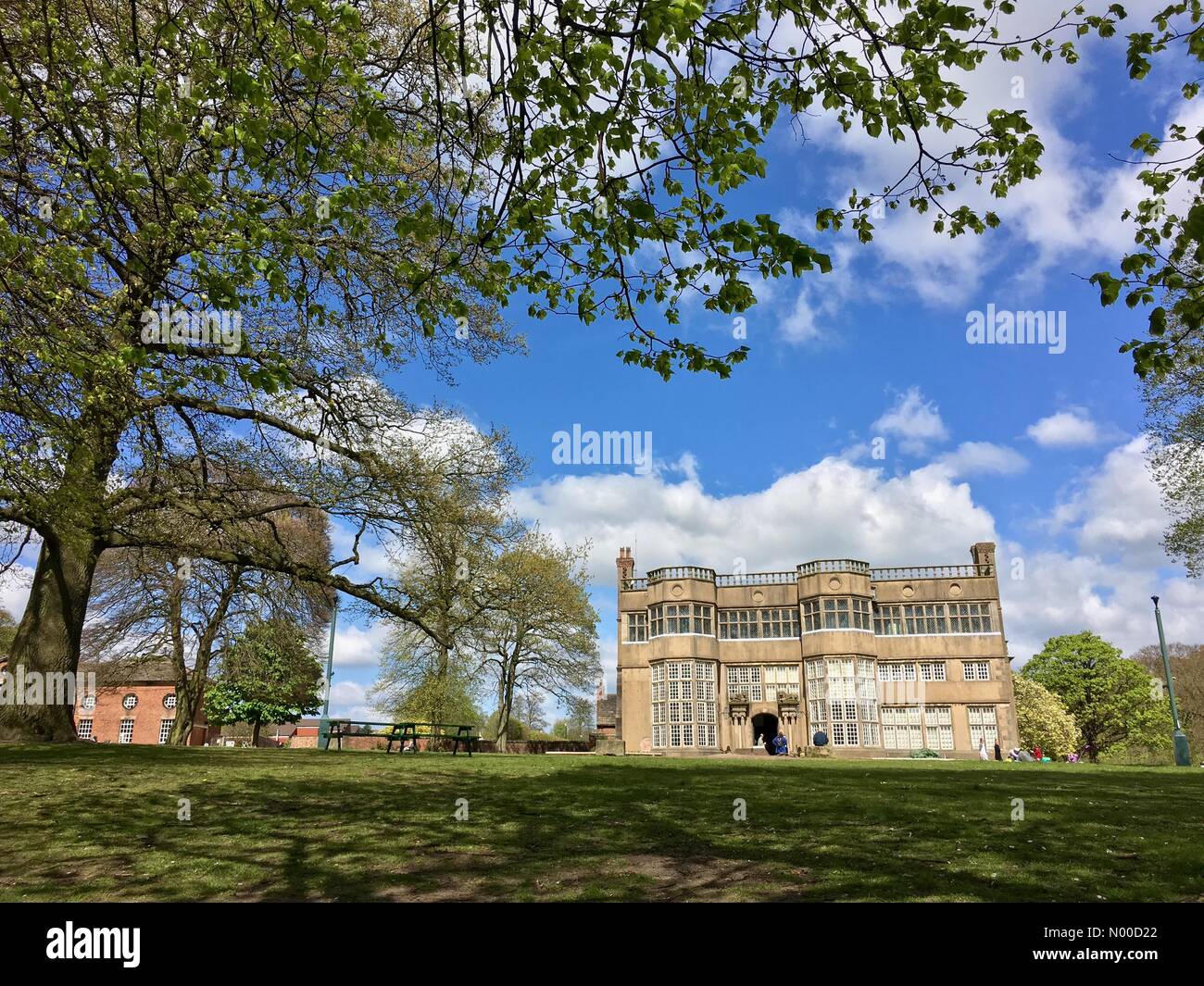UK Weather Sunny day in Chorley, Lancashire. Astley Hall in Astley