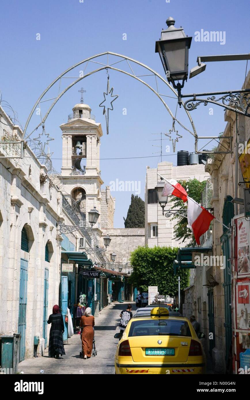 Manger Square, Bethlehem. 03rd August 2017. Middle East weather Sunny