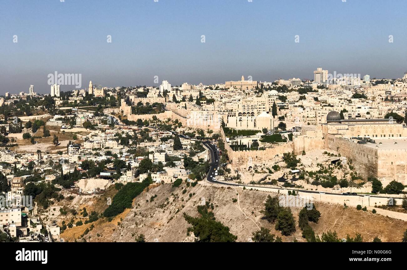 Middle East weather Sunny in Jerusalem. Mount of Olives, Jerusalem