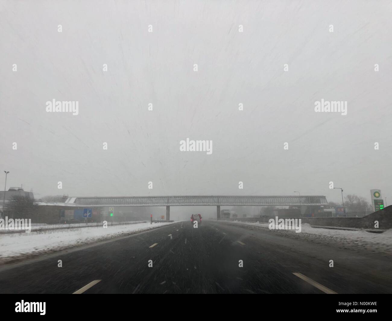 Birtley, Washington, UK. 28th Feb, 2018. Difficult driving conditions