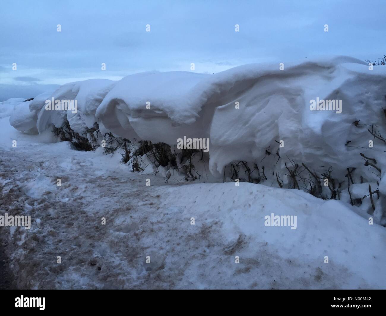 4th March 2018. Snow cornices are seen near Brecon in Powys, after Storm Emma. Credit: Graham M. Lawrence/StockimoNews/Alamy Live News Stock Photo
