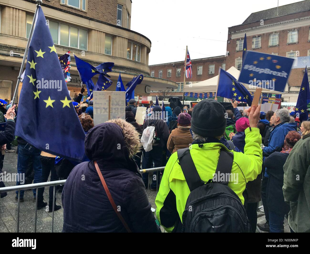 Exeter, UK. 24th March, 2018. Pro remain protest in Exeter Credit: BuzzB/StockimoNews/Alamy Live News Stock Photo