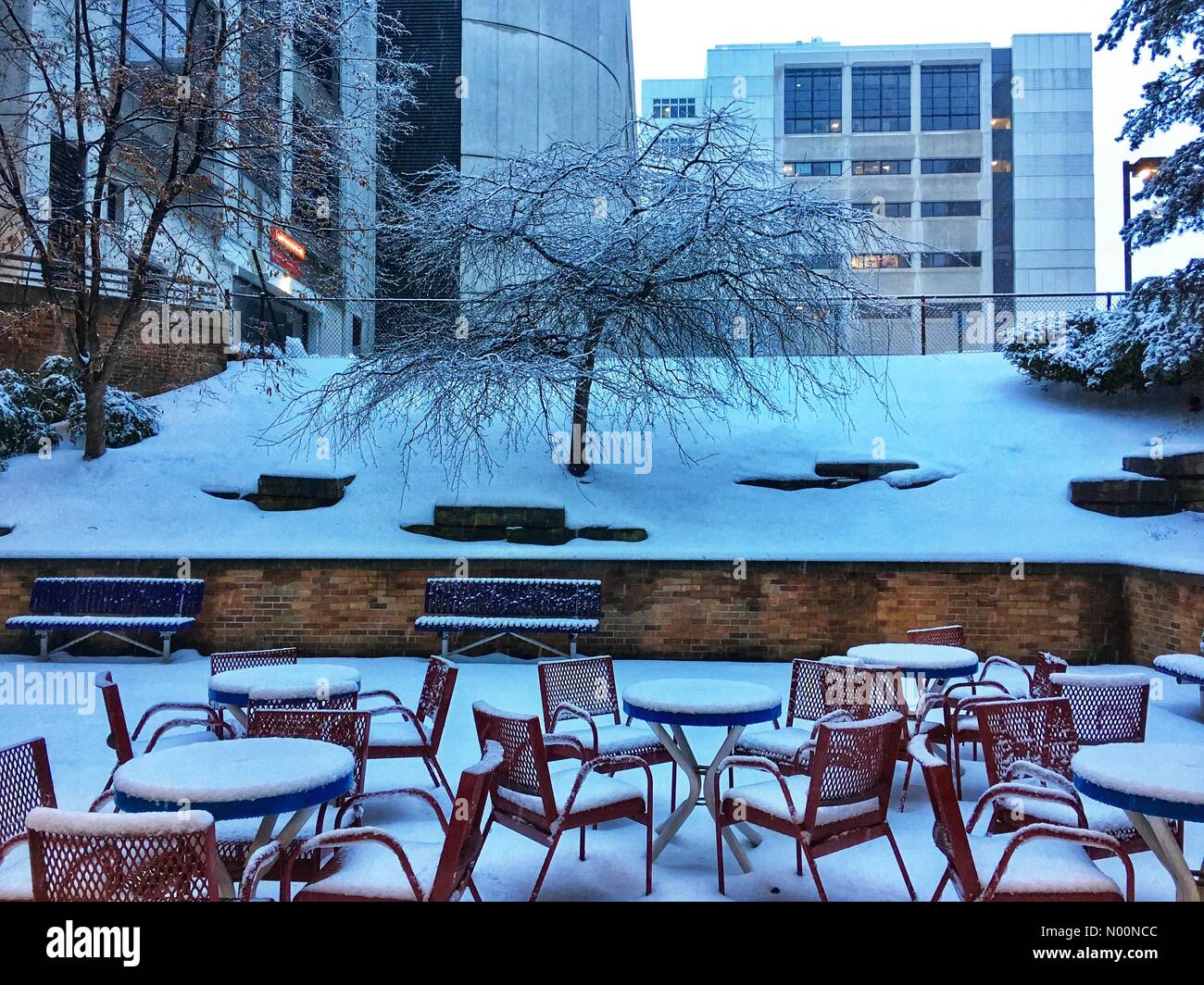 April Spring Wisconsin Snowy, Icy Spring, Southeast Wisconsin, USA, 18th April 2018, Snow, Ice ...