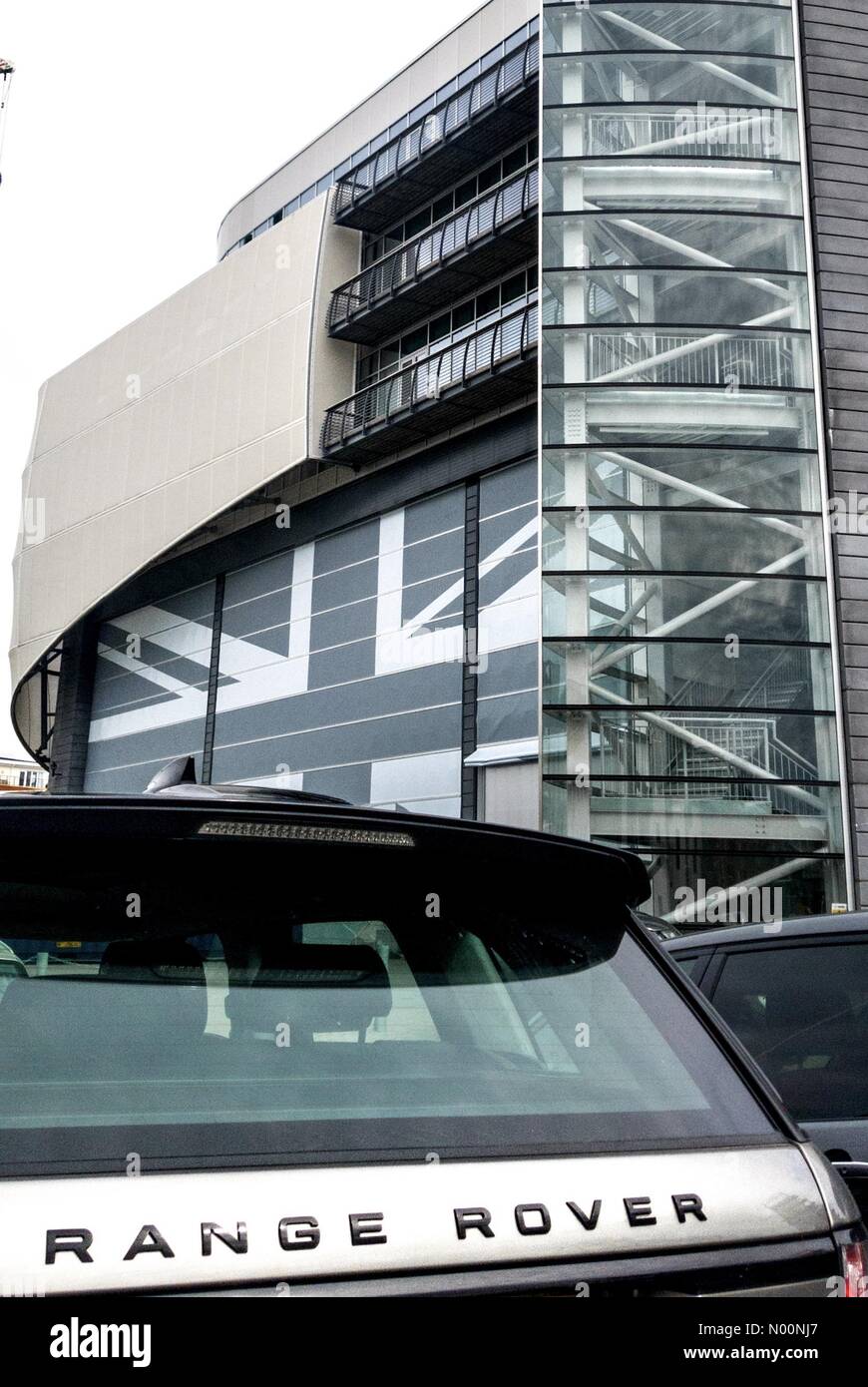 A Range Rover sits outside the headquarters of Sir Ben Ainslie's BAR