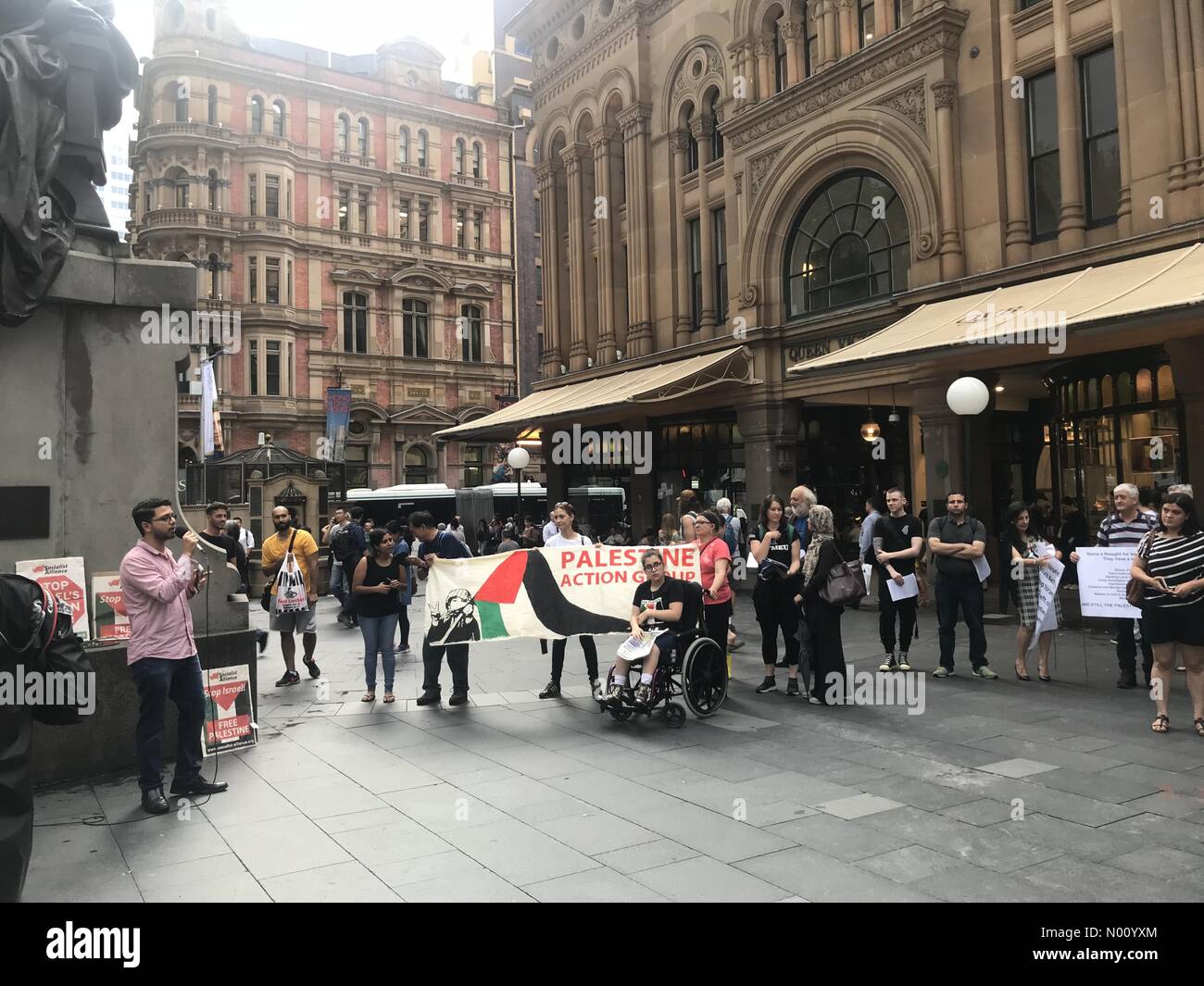 Sydney, Australia. 20th December, 2018. Palestine Action Group protest outside the Queen Victoria Building in Sydney against the move by Australian Prime Minister Scott Morrison's move to recognise Jerusalem as the capital of Israel. Credit: Richard Milnes/StockimoNews/Alamy Live News Stock Photo